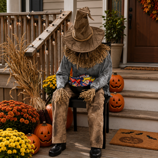 CrowScare Scary Sitting Scarecrow